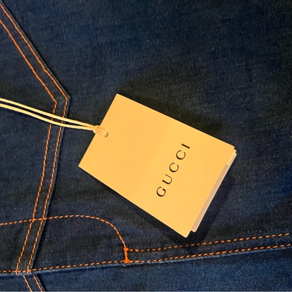 NWT Gucci kids GG Denim Skirt Light Blue Multi Color Jean Skirt 6 and 12 - Picture 3 of 5